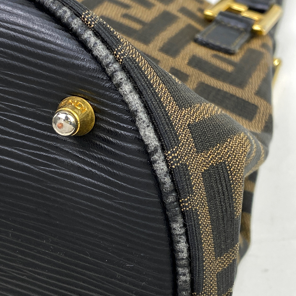 Fendi Zucca Pattern Bucket Type Canvas Handbag Br… - image 4